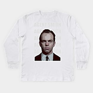 Agent Smith Vector Art Kids Long Sleeve T-Shirt